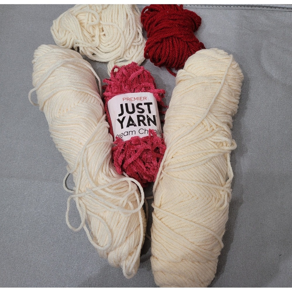 Lot of Premier‎ Just Yarn in Cream and Red